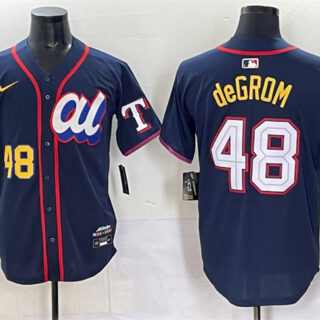 Men's American League #48 Jacob deGrom Navy 2025 All-Star Edition Limited Stitched Baseball Jersey