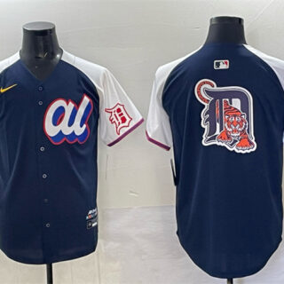 Men's American League Detroit Tigers Team Big Logo Navy Alternate 2025 All-Star Edition Limited Stitched Baseball Jersey