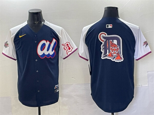 Men's American League Detroit Tigers Team Big Logo Navy Alternate 2025 All-Star Edition Limited Stitched Baseball Jersey
