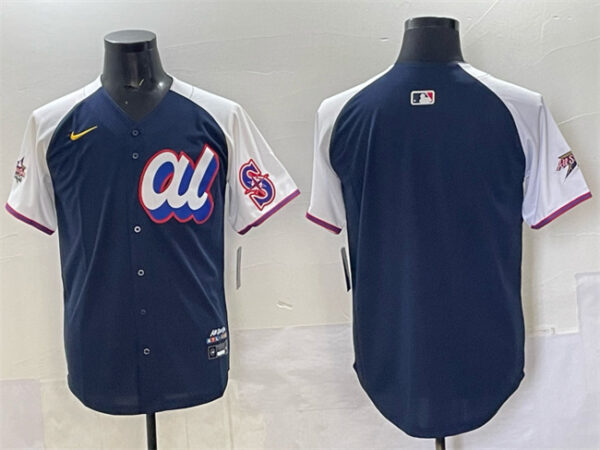 Men's American League Seattle Mariners Blank Navy Alternate 2025 All-Star Edition Limited Stitched Baseball Jersey