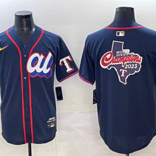 Men's American League Texas Rangers Team Big Logo Navy 2025 All-Star Edition Limited Stitched Baseball Jersey