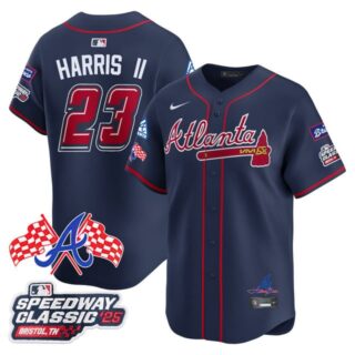 Men's Atlanta Braves #23 Michael Harris II 2025 Speedway Classic Limited Jersey V1 All Stitched