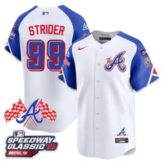 Men's Atlanta Braves #99 Spencer Strider 2025 Speedway Classic Limited Jersey V1 All Stitched