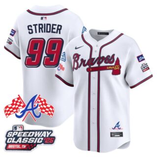 Men's Atlanta Braves #99 Spencer Strider 2025 Speedway Classic Limited Jersey V1 All Stitched