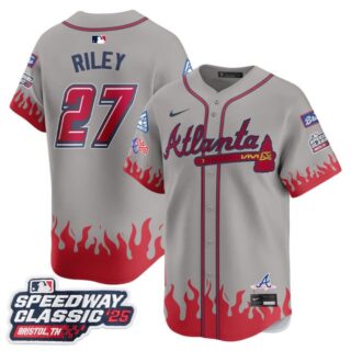 Men's Atlanta Braves #27 Austin Riley 2025 Speedway Classic Limited Jersey V2 All Stitched