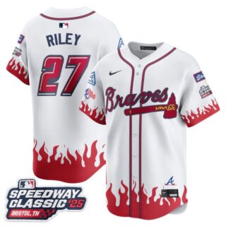 Men's Atlanta Braves #27 Austin Riley 2025 Speedway Classic Limited Jersey V2 All Stitched