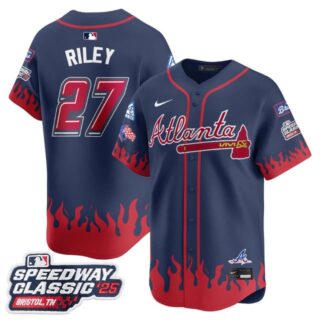Men's Atlanta Braves #27 Austin Riley 2025 Speedway Classic Limited Jersey V2 All Stitched