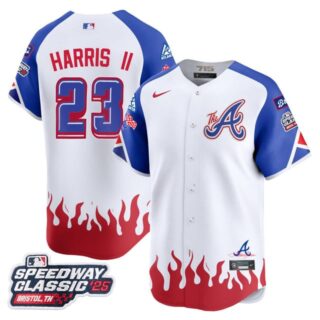 Men's Atlanta Braves #23 Michael Harris II 2025 Speedway Classic Limited Jersey V2 All Stitched