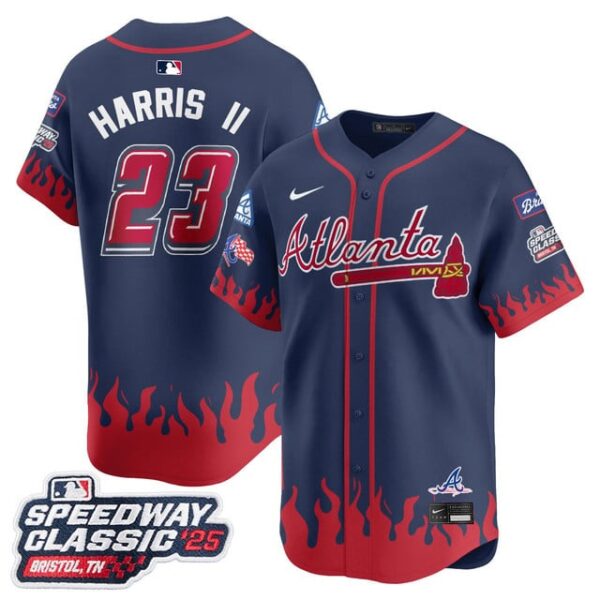 Men's Atlanta Braves #23 Michael Harris II 2025 Speedway Classic Limited Jersey V2 All Stitched