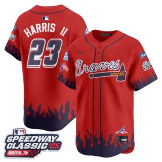 Men's Atlanta Braves #23 Michael Harris II 2025 Speedway Classic Limited Jersey V2 All Stitched