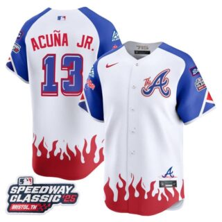 Men's Atlanta Braves #13 Ronald Acuna Jr. 2025 Speedway Classic Limited Jersey V2 All Stitched