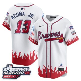 Men's Atlanta Braves #13 Ronald Acuna Jr. 2025 Speedway Classic Limited Jersey V2 All Stitched