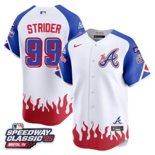 Men's Atlanta Braves #99 Spencer Strider 2025 Speedway Classic Limited Jersey V2 All Stitched