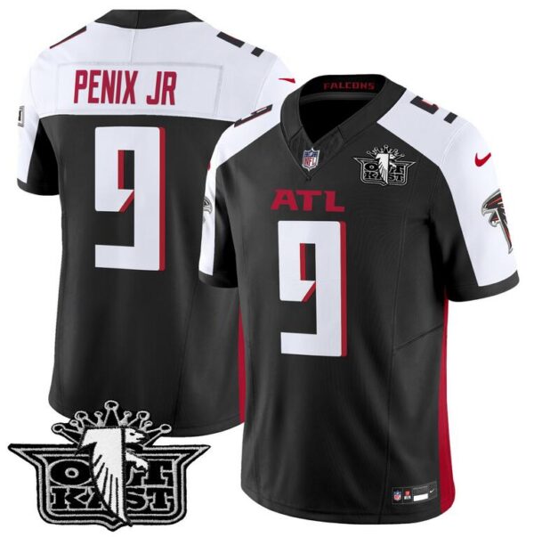 Men's Atlanta Falcons #9 Michael Penix Jr. Black Outkast F.U.S.E. Vapor Untouchable Limited Stitched Football Jersey