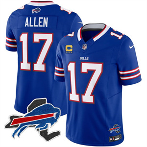 Men's #17 Josh Allen Buffalo Bills New York Patch Vapor Limited Jersey All Stitched