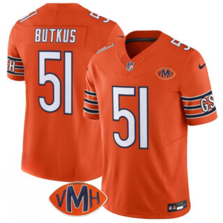 Men's Chicago Bears #51 Dick Butkus Orange 2025 F.U.S.E. With VMH Patch Vapor Untouchable Limited Stitched Football Jersey