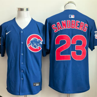 Men's Chicago Cubs #23 Ryne Sandberg Royal Limited Stitched Baseball Jersey