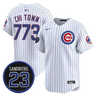 Men's Chicago Cubs 'Ryne Sandberg Tribute' Vapor Premier Limited Jersey V2 All Stitched #773 Chi Town