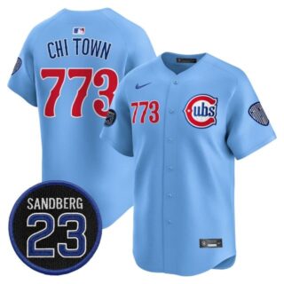 Men's Chicago Cubs 'Ryne Sandberg Tribute' Vapor Premier Limited Jersey V2 All Stitched Chi Town 773