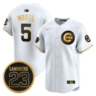 Men's Chicago Cubs 'Ryne Sandberg Tribute' Vapor Premier Limited Jersey V2 All Stitched #5 Christopher Morel