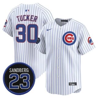 Men's Chicago Cubs 'Ryne Sandberg Tribute' Vapor Premier Limited Jersey V2 All Stitched #30 Kyle Tucker