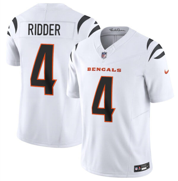Men's Cincinnati Bengals #4 Desmond Ridder White 2025 F.U.S.E. Vapor Untouchable Limited Stitched Football Jersey