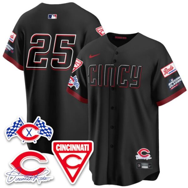 Men's Cincinnati Reds #25 2025 Speedway Limited Jersey V1 All Stitched