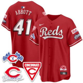 Men's Cincinnati Reds #41 Andrew Abbott 2025 Speedway Limited Jersey V1 All Stitched