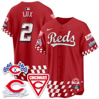 Men's Cincinnati Reds #2 Gavin Lux 2025 Speedway Limited Jersey V2 All Stitched
