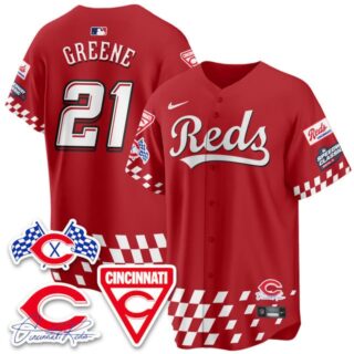 Men's Cincinnati Reds #21 Hunter Greene 2025 Speedway Limited Jersey V2 All Stitched