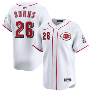 Men's Cincinnati Reds #26 Chase Burns White Home Limited Stitched Baseball Jersey