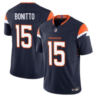 Men's Denver Broncos #15 Nik Bonitto Navy F.U.S.E. Vapor Limited Stitched Football Jersey