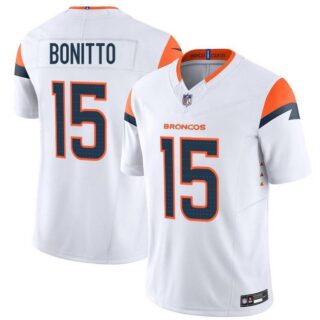 Men's Denver Broncos #15 Nik Bonitto White F.U.S.E. Vapor Limited Stitched Football Jersey