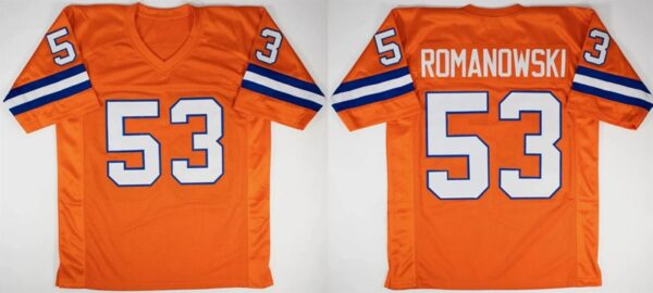 Men's Denver Broncos #53 Bill Romanowski Orange Stitched Football Jersey
