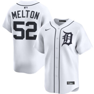 Men's Detroit Tigers #52 Troy Melton White 2024 Home Limited Stitched Baseball Jersey