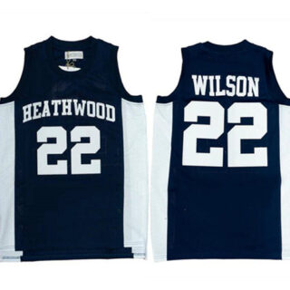 Men's Heathwood High School #22 A'ja Wilson Navy Stitched Basketball Jersey