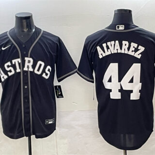 Men's Houston Astros #44 Yordan Alvarez Black Lights Out Limited Stitched Baseball Jersey