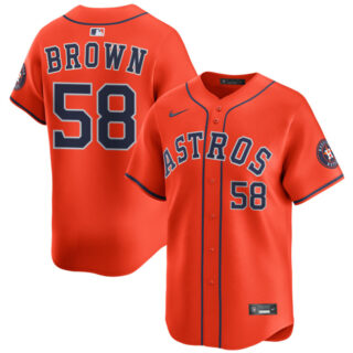 Men's Houston Astros #58 Hunter Brown Orange 2025 Alternate Limited Stitched Baseball Jersey
