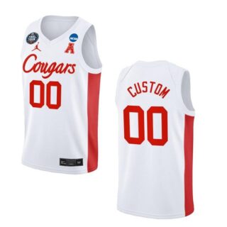 Men's Houston Cougars Active Player Custom White Final Four Classic Stitched Jersey