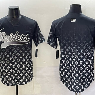 Men's Las Vegas Raiders Blank Black Limited Stitched Baseball Jersey