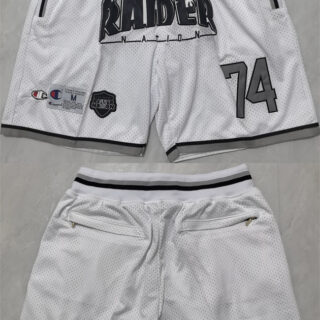 Men's Las Vegas Raiders White Shorts (Run Small)