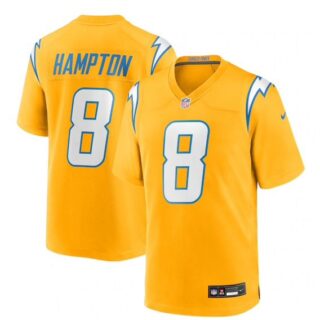 Men's Los Angeles Chargers #8 HAMPTON Gold 2025 F.U.S.E. Alternate Vapor Limited Stitched Football Jersey