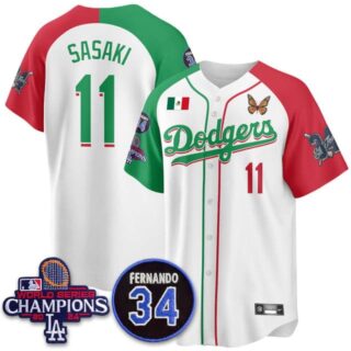 Men's Los Angeles Dodgers #11 Roki Sasaki Mexican For 34 Jersey All Stitched