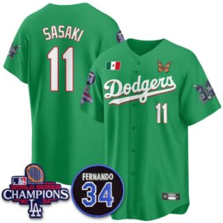 Men's Los Angeles Dodgers #11 Roki Sasaki Mexican For 34 Jersey All Stitched