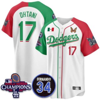 Men's Los Angeles Dodgers #17 Shohei Ohtani Mexican For 34 Jersey All Stitched