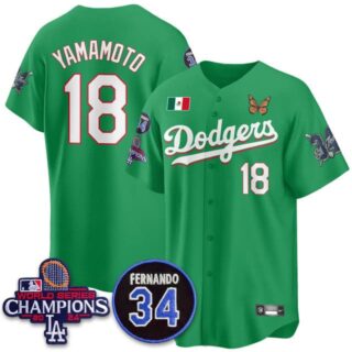 Men's Los Angeles Dodgers #18 Yamamoto Mexican For 34 Jersey All Stitched