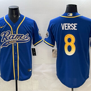 Men's Los Angeles Rams #8 Jared Verse Royal Cool Base Stitched Baseball Jersey