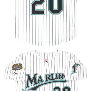 Men's Miami Marlins #20 Miguel Cabrera White 2003 Throwback Stitched Baseball Jersey