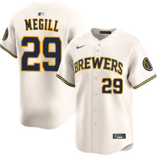 Men's Milwaukee Brewers #29 Trevor Megill Cream 2025 Limited Stitched Baseball Jersey