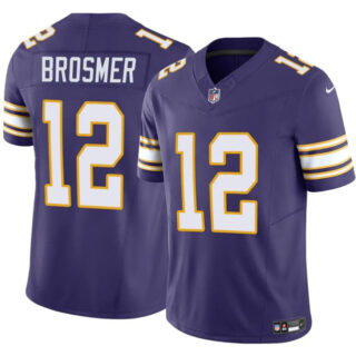 Men's Minnesota Vikings #12 Max Brosmer Purple 2025 F.U.S.E. Throwback Vapor Untouchable Limited Stitched Jersey